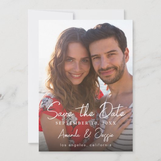 Foto: Verticaal handschrift Opslaan Datum 3 Kaart (Voorkant)