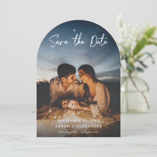 Foto - Verticaal handschrift Opslaan van de datum Kaart (Staand voorkant)