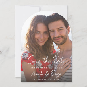 Foto - Verticaal handschrift Save the Date 3 Arc Kaart