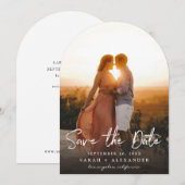 Foto - Verticaal Save the Date & Handwriting 2 Arc Kaart (Voorkant / Achterkant)