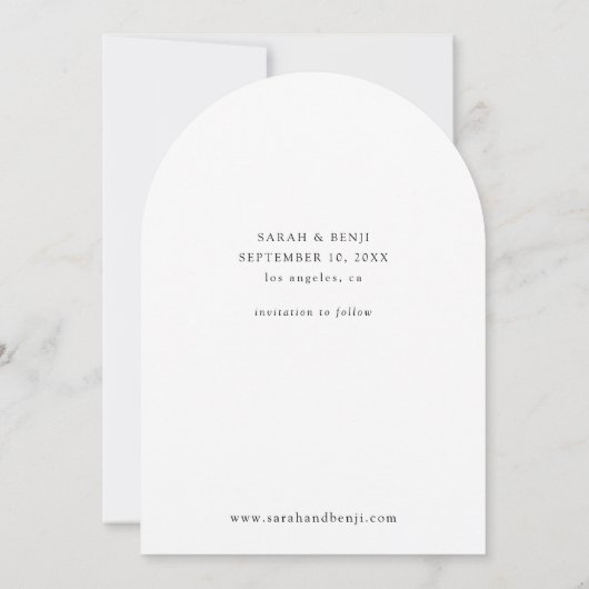 Foto - Verticaal Save the Date & Handwriting 2 Arc Kaart (Achterkant)