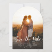 Foto - Verticaal Save the Date & Handwriting 2 Arc Kaart (Voorkant)