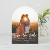 Foto - Verticaal Save the Date & Handwriting 2 Arc Kaart (Staand voorkant)