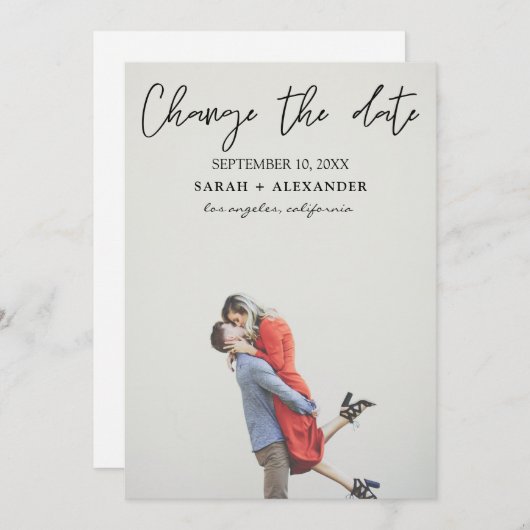 Foto - Verticale wijziging datum - bovenste tekst Kaart (Voorkant / Achterkant)