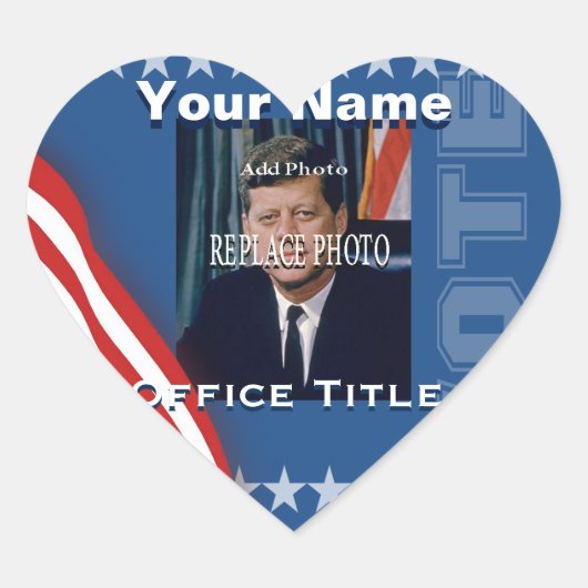 Foto vervangen | Campagne Sjabloon Hart Sticker (Voorkant)