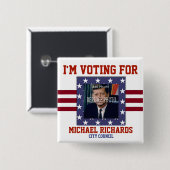 Foto vervangen | Campagne Sjabloon Square Vierkante Button 5,1 Cm (Voorkant /achterkant)