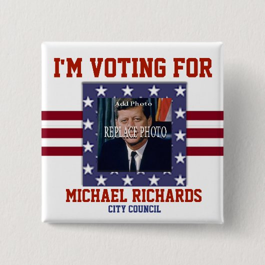 Foto vervangen | Campagne Sjabloon Square Vierkante Button 5,1 Cm (Voorkant)