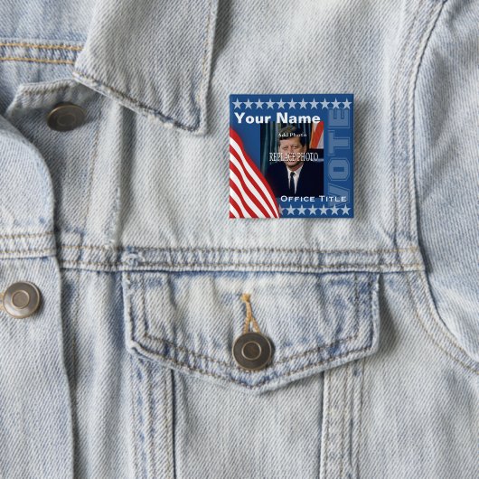 Foto vervangen | Sjabloon campagne Vierkante Button 5,1 Cm (In situ)