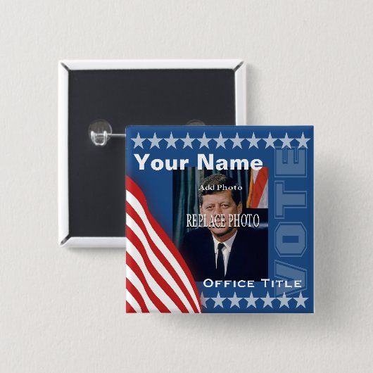 Foto vervangen | Sjabloon campagne Vierkante Button 5,1 Cm (Voorkant /achterkant)