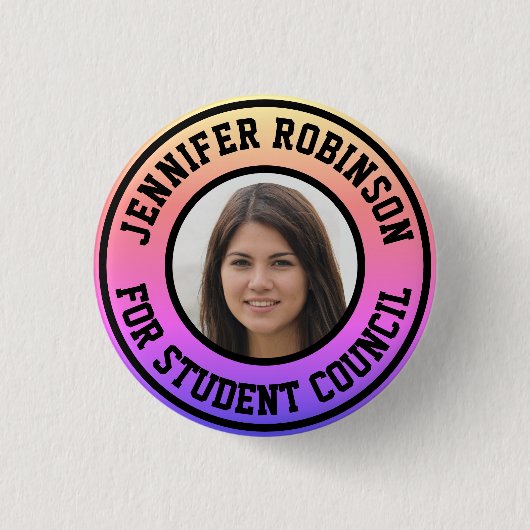 Foto vervangen | Studentenraad Ronde Button 3,2 Cm (Voorkant)