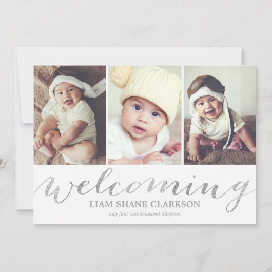 Foto verwelkomend Silver 3 | Aankondiging geboorte (Voorkant)