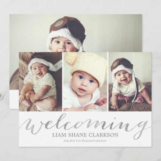 Foto verwelkomend Silver 3 | Aankondiging geboorte (Voorkant / Achterkant)