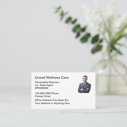 Foto Verzekeringsagent Visitekaartjes (Staand voorkant)