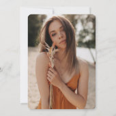 Foto vet 2023 booggroen roze afstuderen kaart (Achterkant)