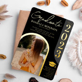 Foto vet 2023 boogzwart afstuderen folie uitnodiging