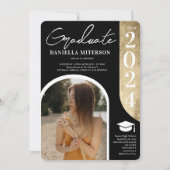 Foto vet 2024 gouden boog zwart afstuderen kaart (Voorkant)