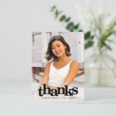 Foto vet afstuderen moderne typografie bedankt briefkaart (Staand voorkant)