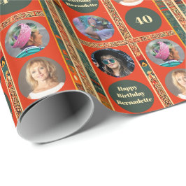 Foto Vet Etnisch Bohemen Verbrand Sinaasappel Verj Cadeaupapier