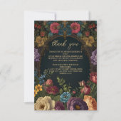 Foto Victoriaans Gotisch  Bloemenbruids Bedankkaart (Voorkant)