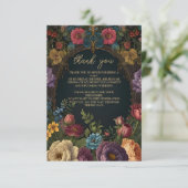 Foto Victoriaans Gotisch  Bloemenbruids Bedankkaart (Staand voorkant)