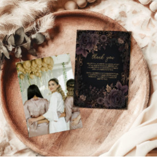 Foto Victoriaans Royal Gothic Bridal Bedankkaart