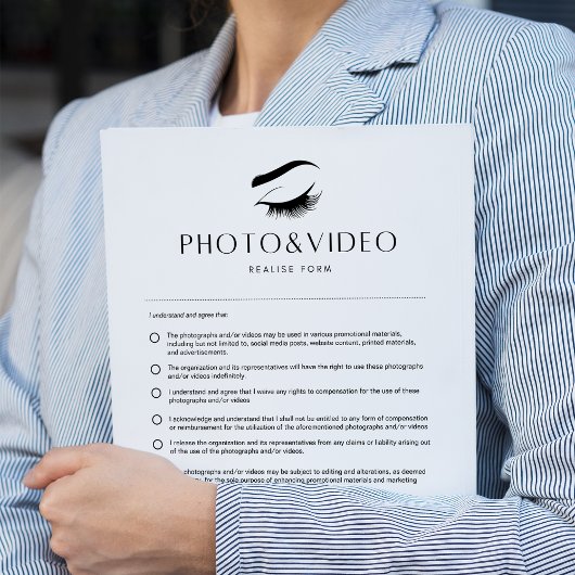 Foto & Video Formulieren Lash Toestemming Formulie Notitieblok