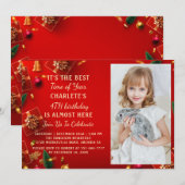 Foto vierde kerstfeest kaart (Voorkant / Achterkant)