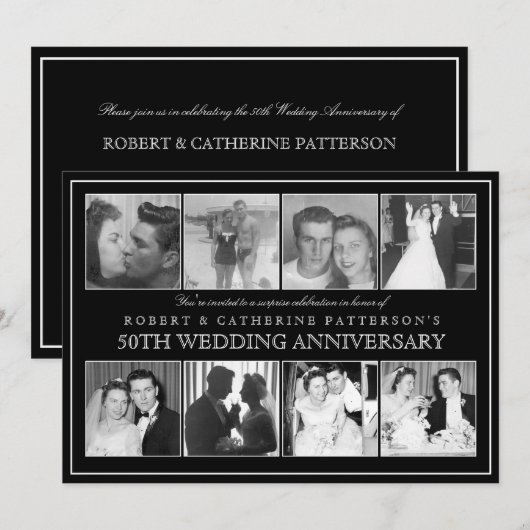 Foto viering 50ste huwelijksverjaardag kaart (Voorkant / Achterkant)