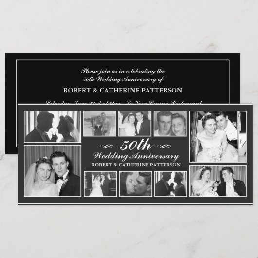 Foto viering 50ste huwelijksverjaardag kaart (Voorkant / Achterkant)