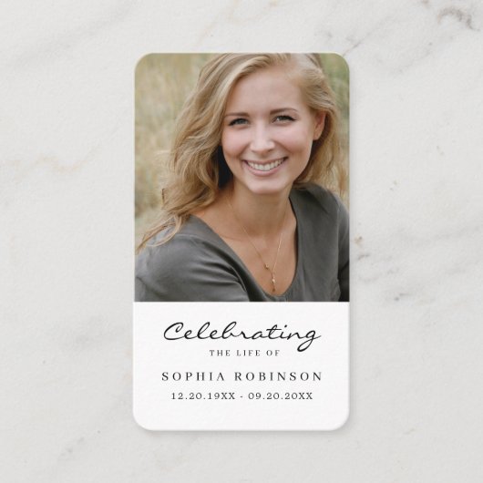 Foto Viering van het Leven Begrafenisgebed Kaart Visitekaartje (Voorkant)