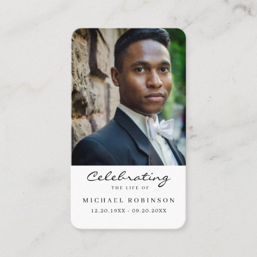 Foto Viering van het Leven Begrafenisgebed Kaart Visitekaartje (Voorkant)