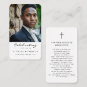 Foto Viering van het Leven Begrafenisgebed Kaart Visitekaartje (Voorkant / Achterkant)