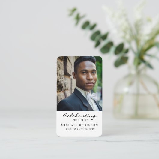 Foto Viering van het Leven Begrafenisgebed Kaart Visitekaartje (Staand voorkant)