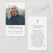 Foto Viering van het Leven Begrafenisgebed Kaart Visitekaartje (Voorkant / Achterkant)
