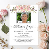 Foto: Viering van het leven, Floral Funeral Invite Kaart