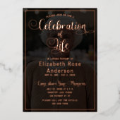 Foto Viering van het Leven RoseGold Folie Invitati Folie Uitnodiging (Voorkant)