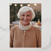 Foto Viering van het Leven RoseGold Folie Invitati Folie Uitnodiging (Achterkant)