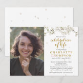 Foto viering van het leven Witte Bloesem Bloemstuk Kaart (Voorkant / Achterkant)