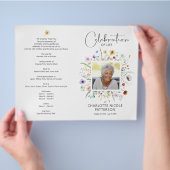 Foto Viering van Life Begrafenisprogramma Flyer (Hand)