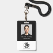 Foto Vierkant Logo Personeels QR-code Barcode ID Badge (Voorzijde met lanyard)