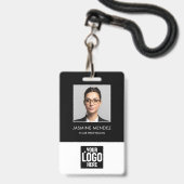 Foto Vierkant Logo Personeels QR-code Barcode ID Badge (Voorzijde met lanyard)