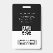 Foto Vierkant Logo Personeels QR-code Barcode ID Badge (Achterkant)