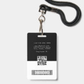 Foto Vierkant Logo Personeels QR-code Barcode ID Badge (Achterkant met lanyard)