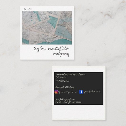  foto vierkante visitekaartje (Voorkant / Achterkant)