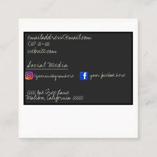  foto vierkante visitekaartje (Achterkant)