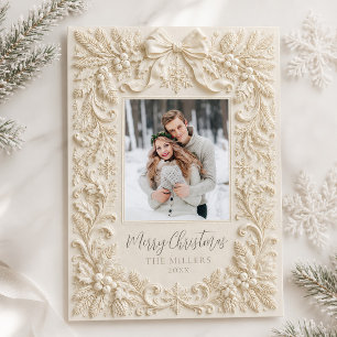 Foto Vintage Barok Foto Prettig Kerst Kaart