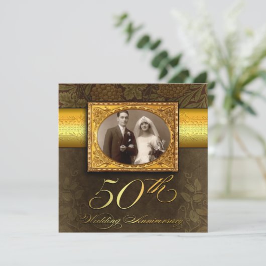 foto vintage bruiloft 50 - verjaardagsuitnodiginge kaart (Staand voorkant)