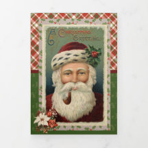 Foto Vintage Driedelig Brief Kaart Kerstkaart