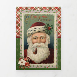 Foto Vintage Drievoudige Brief Vouw Vakantiekaart Drieluik Wenskaart