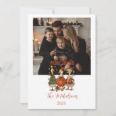 Foto Vintage Gans Kerstmis Feestdagenkaart (Voorkant)